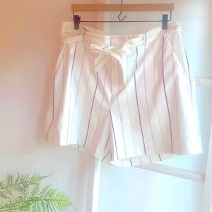 White striped tie waist shorts from Banana Republic.  Size 16